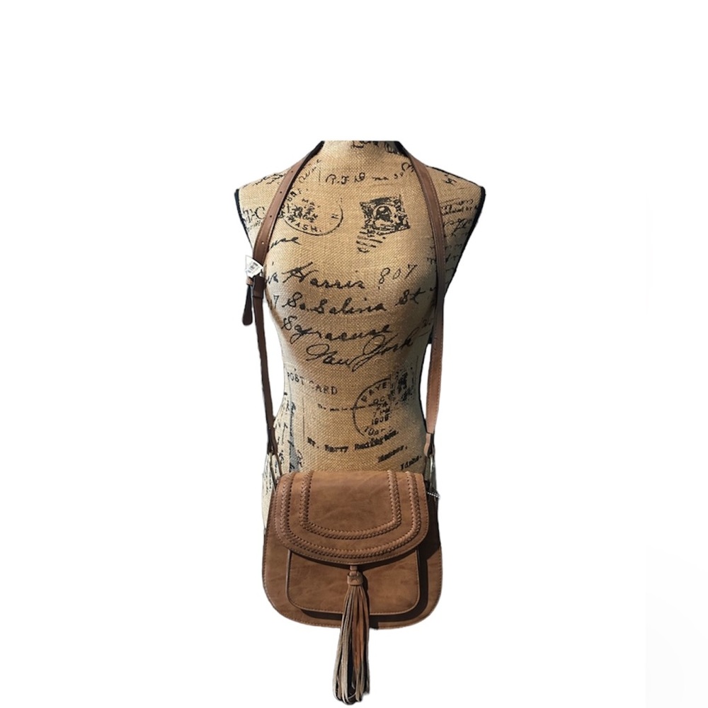 NWOT Franco Sarto Fringe Tan Crossbody
